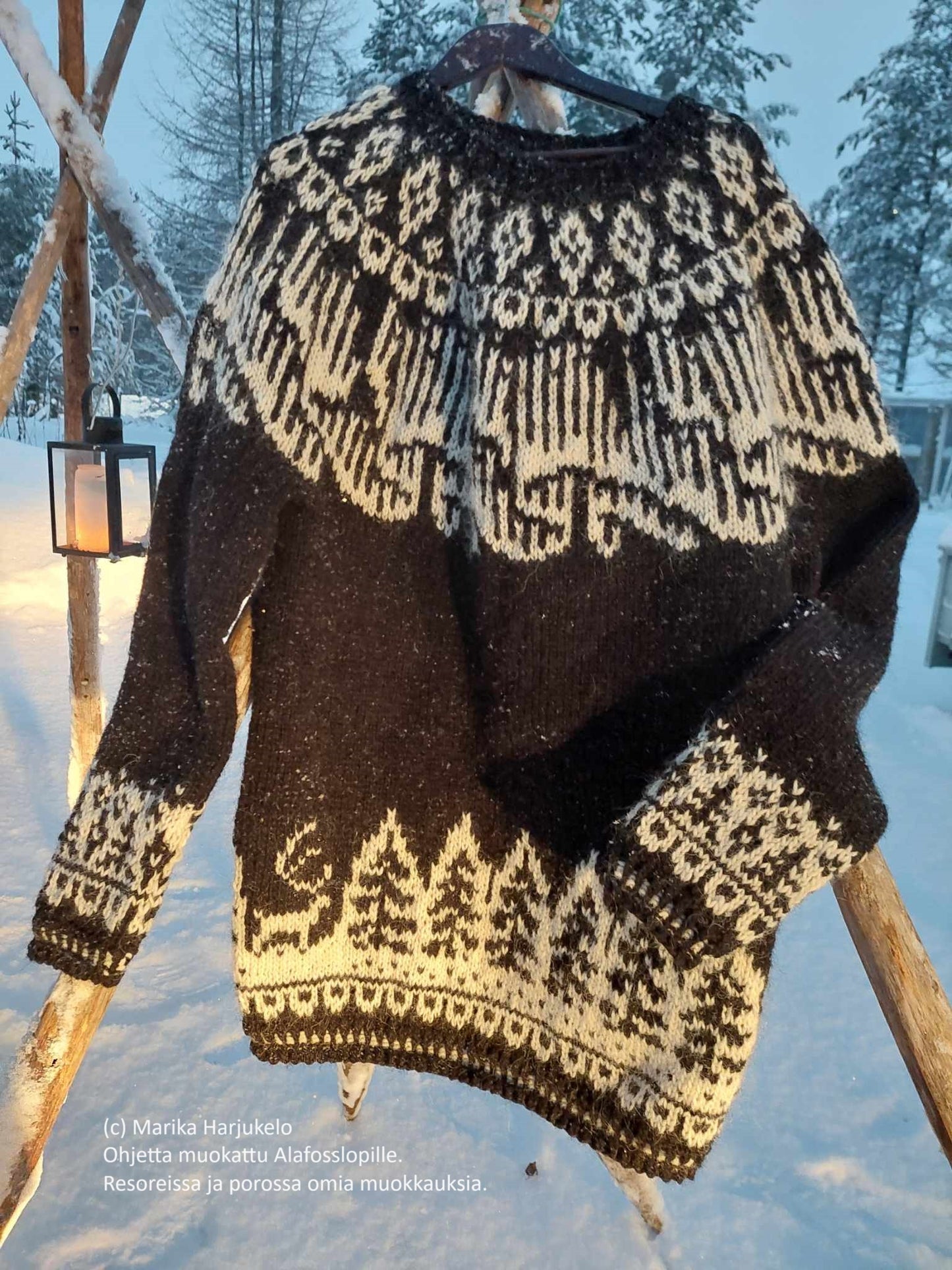 Talviyö-kaarrokevillapaidan ohje PDF + paperiversio. Postitus kerran viikossa.